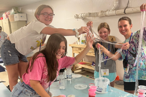 campers making slime crafts