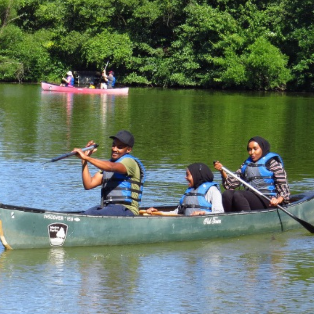 family canoing
